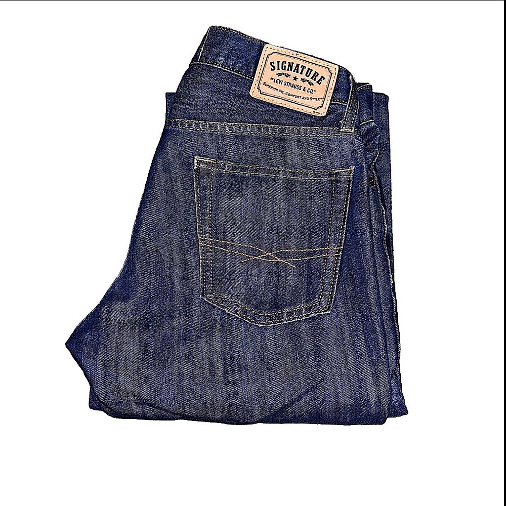 Signature By Levi Strauss Co Jeans Dark Washed Blue Slim Fit Denim Men’s 32x32